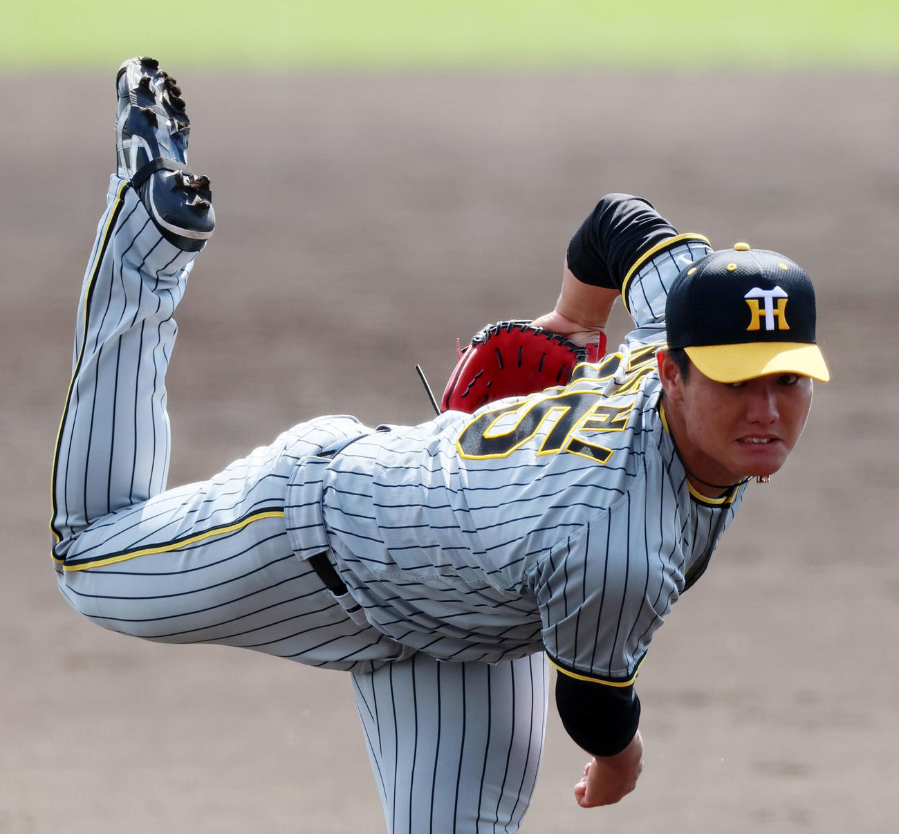日本ハム対阪神　日本ハム戦に先発した西純は4回を投げ5安打3失点の内容（撮影・加藤哉）
