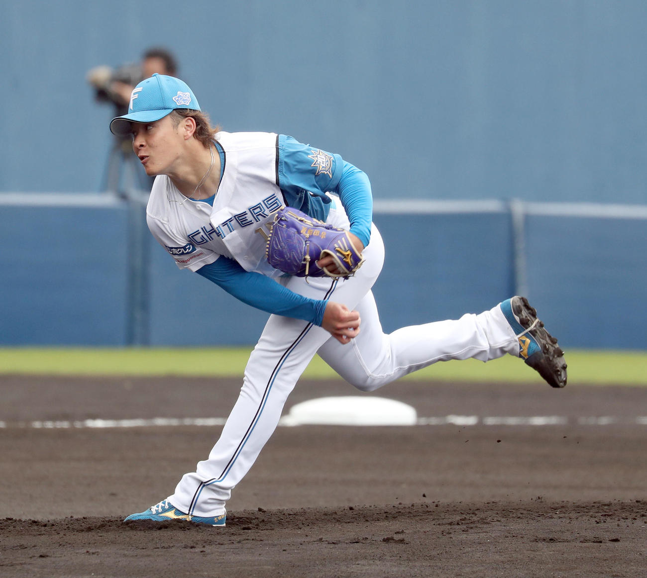 日本ハム対楽天　日本ハム先発の吉田（撮影・佐藤翔太）