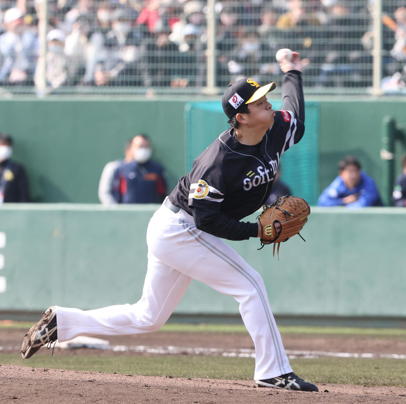 侍ジャパン対ソフトバンク　先発・大関友久（撮影・梅根麻紀）