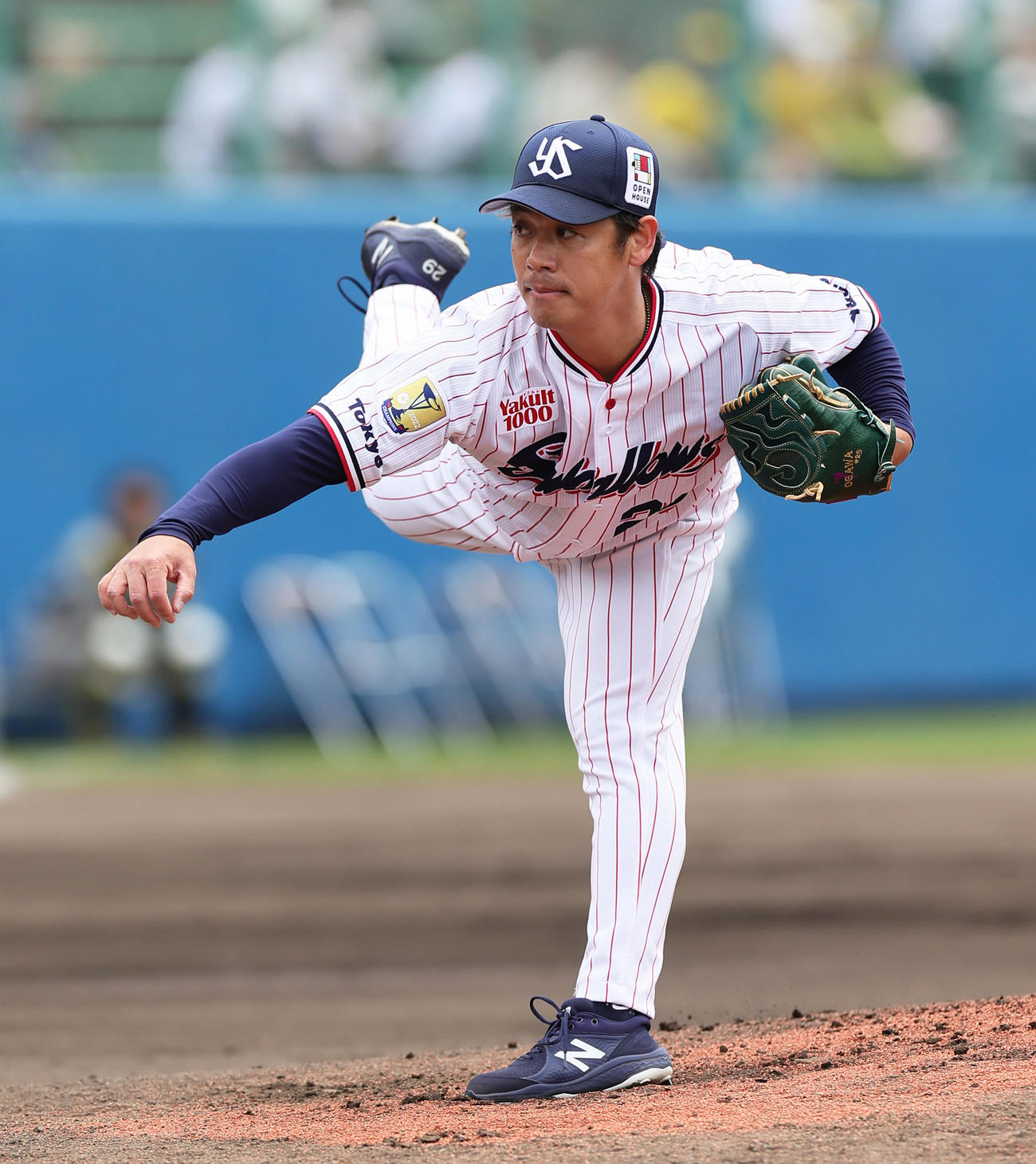 ヤクルト対阪神　ヤクルト先発の小川（撮影・足立雅史）