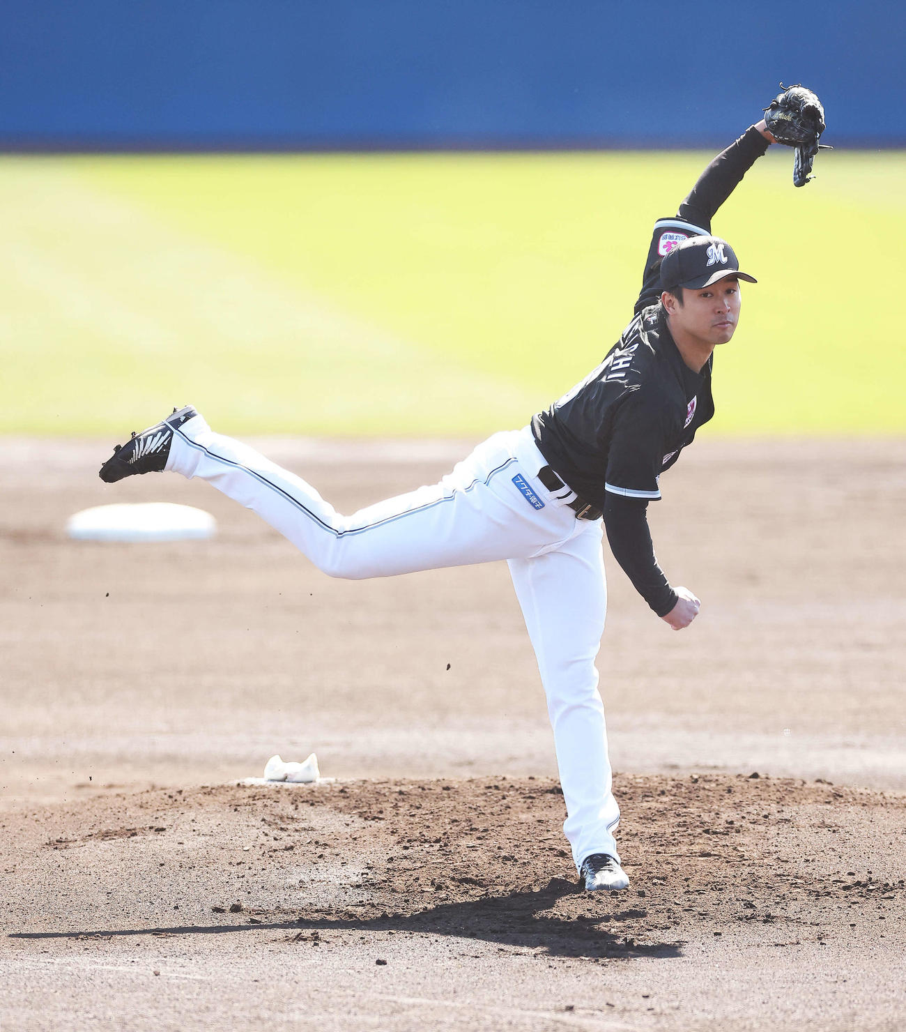 西武対ロッテ　力投するロッテ先発の種市（撮影・河田真司）