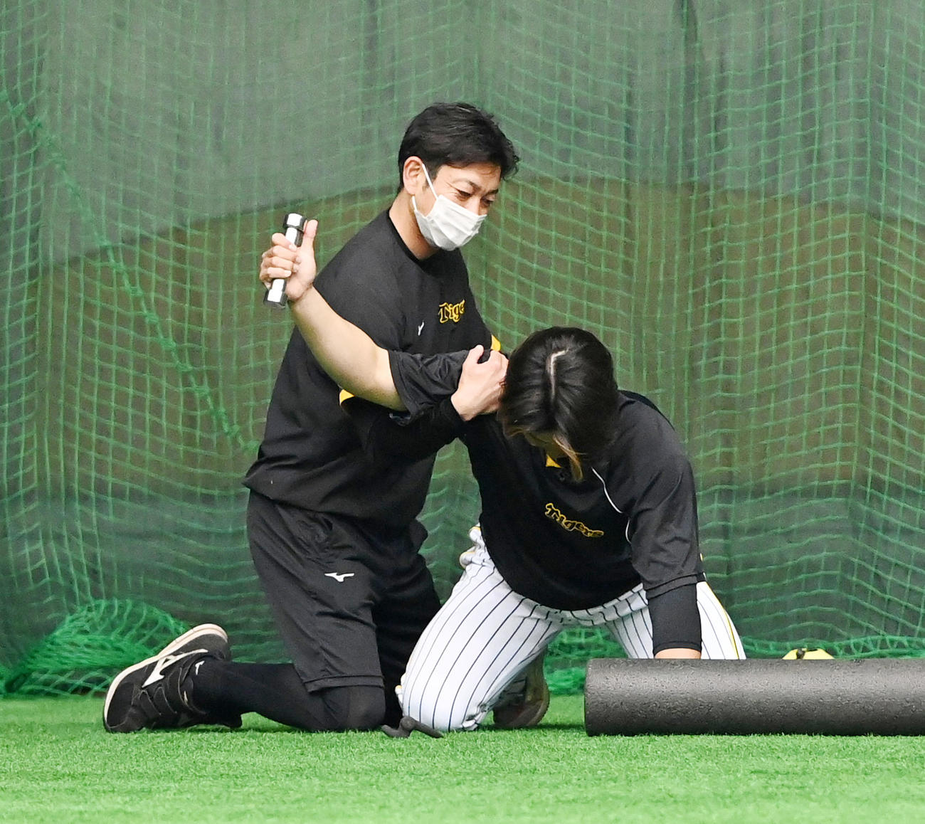 宜野座に残り調整する梅野（撮影・前岡正明）