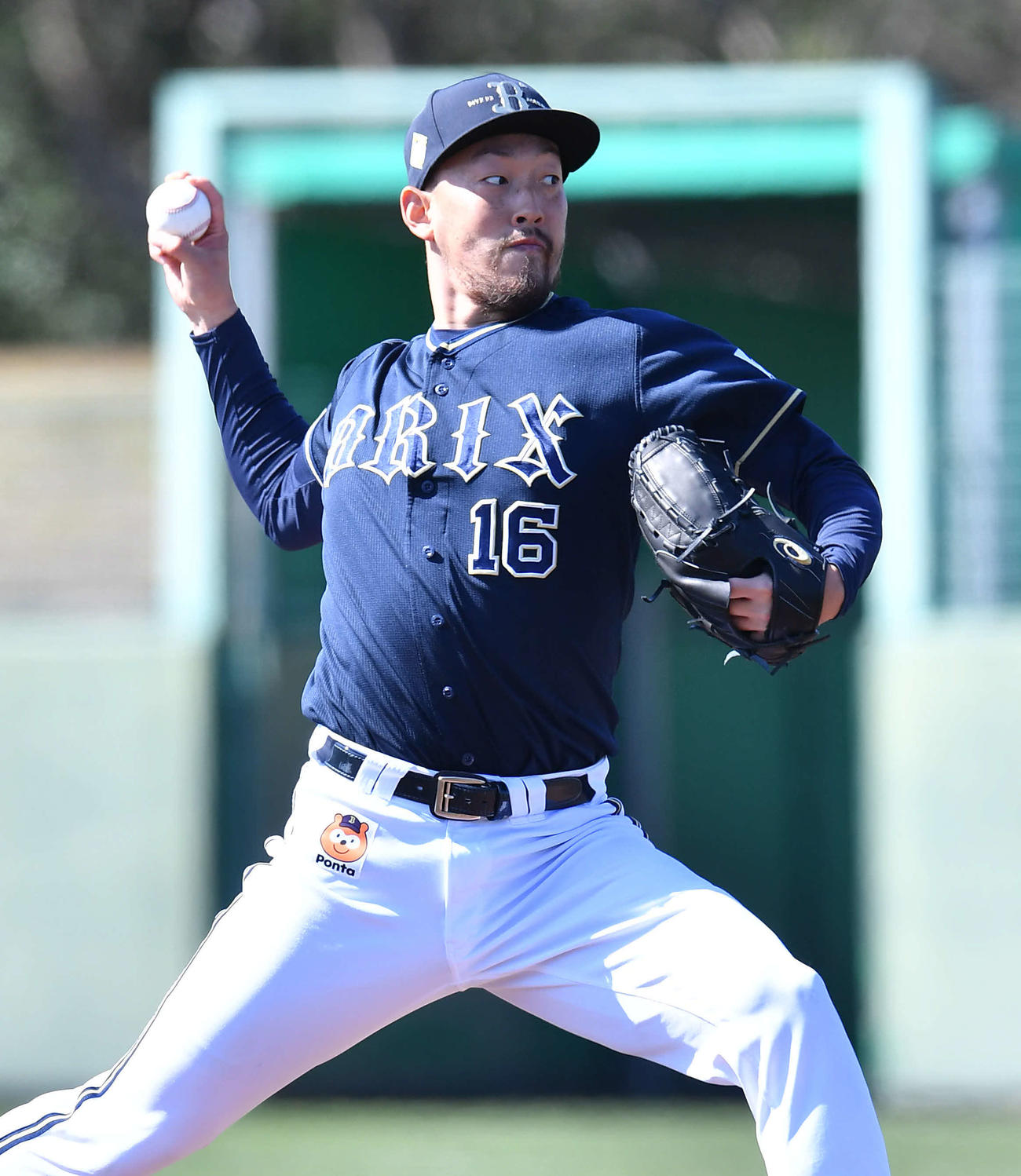 ライブBPで投げる平野佳（撮影・岩下翔太）