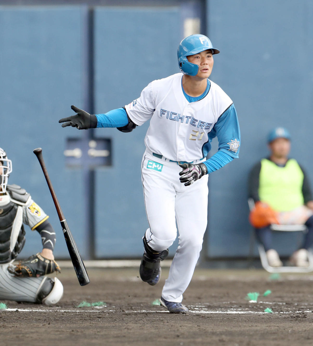 日本ハム対阪神　6回裏日本ハム1死、清宮は右越え本塁打を放つ（撮影・佐藤翔太）