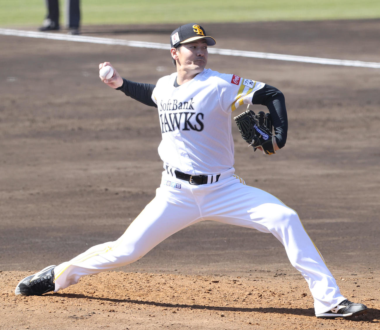ソフトバンク対西武　2番手として登板した有原航平（撮影・梅根麻紀）