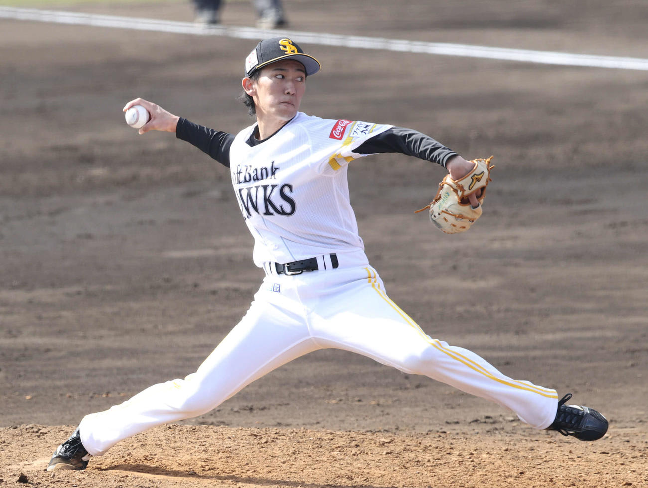 ソフトバンク対西武　7回に登板し2イニングを無失点に抑えた大津（撮影・梅根麻紀）