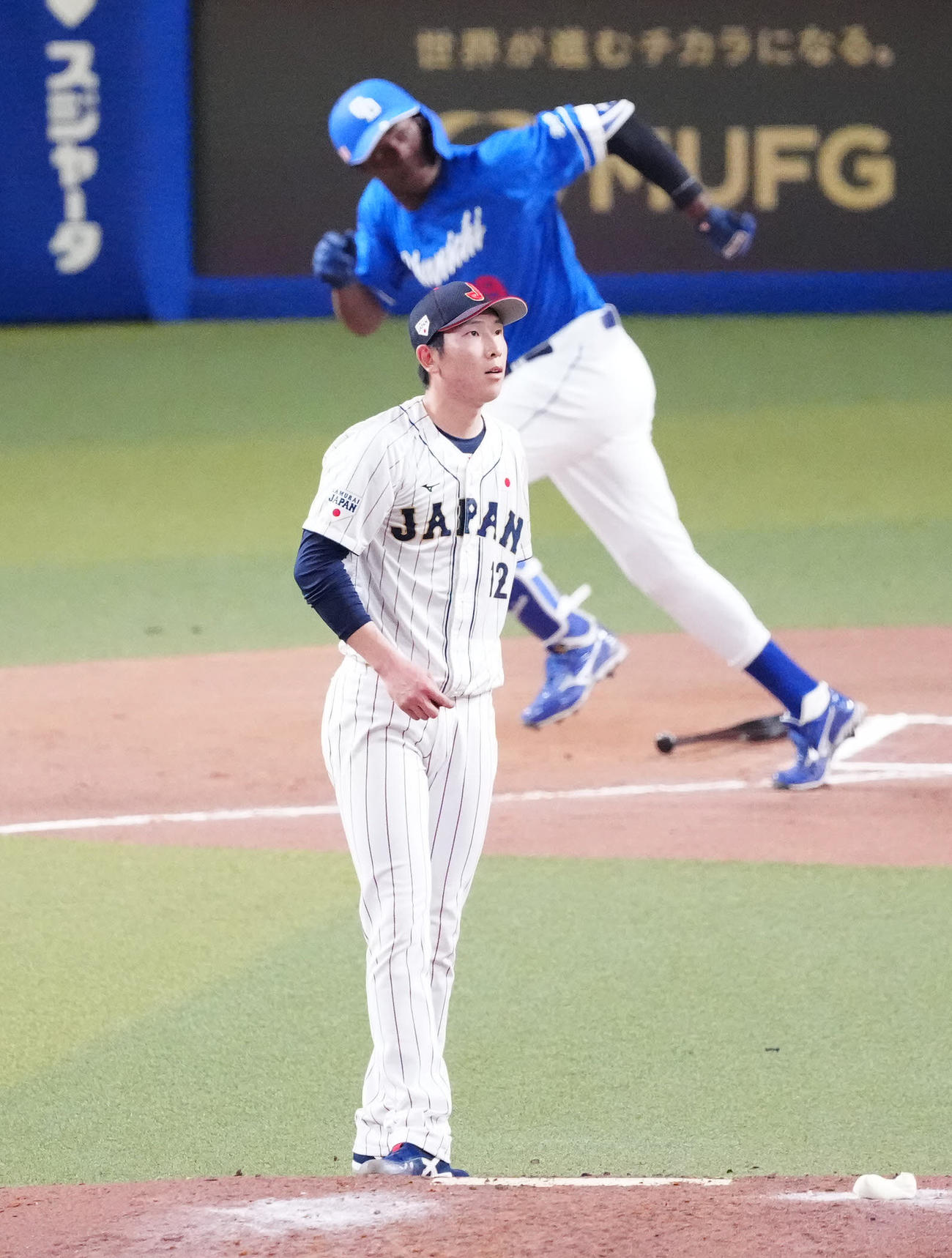 侍ジャパン対中日　6回表中日2死、アキーノに左越えソロ本塁打を許す戸郷（撮影・江口和貴）