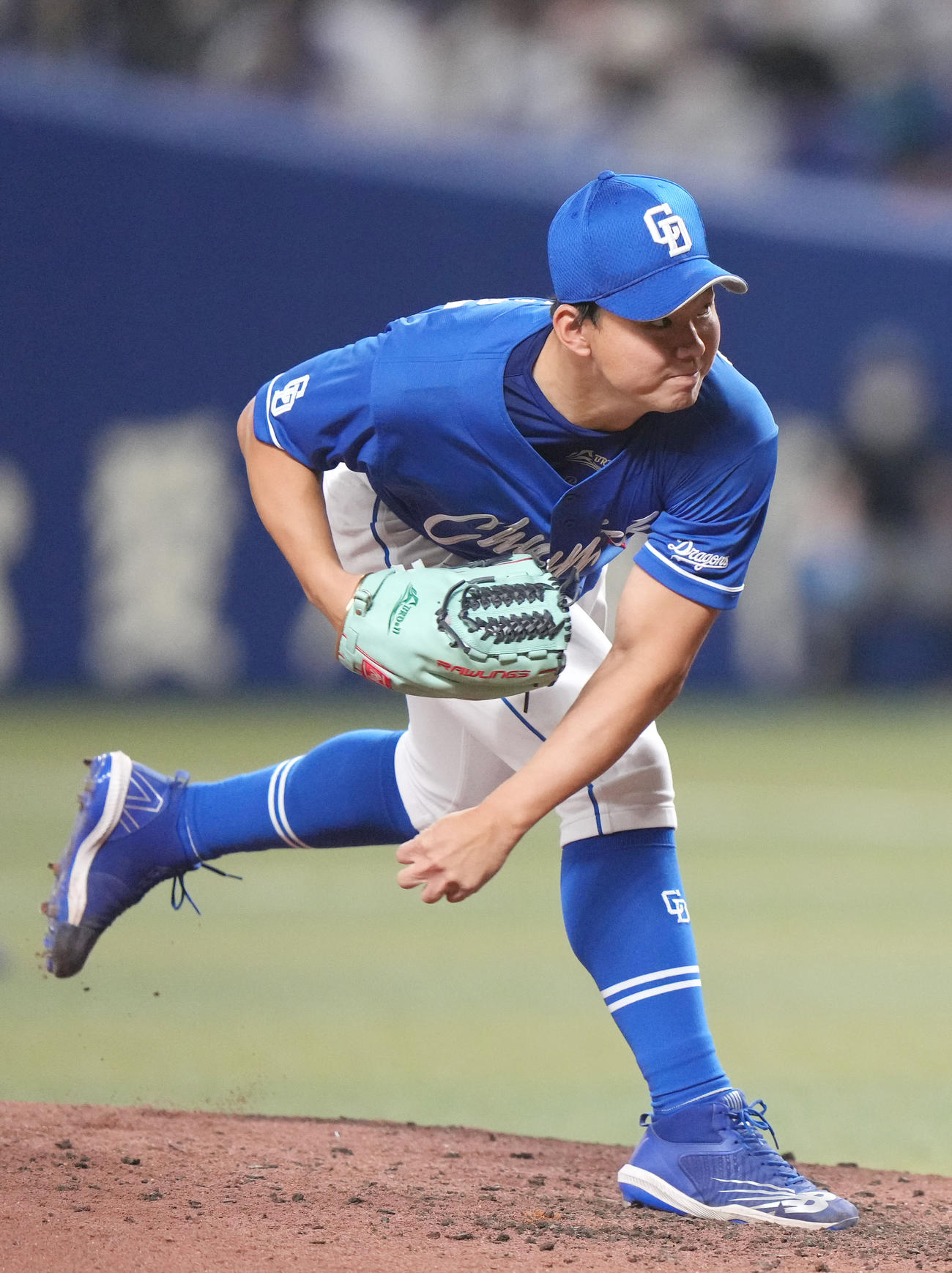 侍ジャパン対中日　中日先発の小笠原（撮影・狩俣裕三）