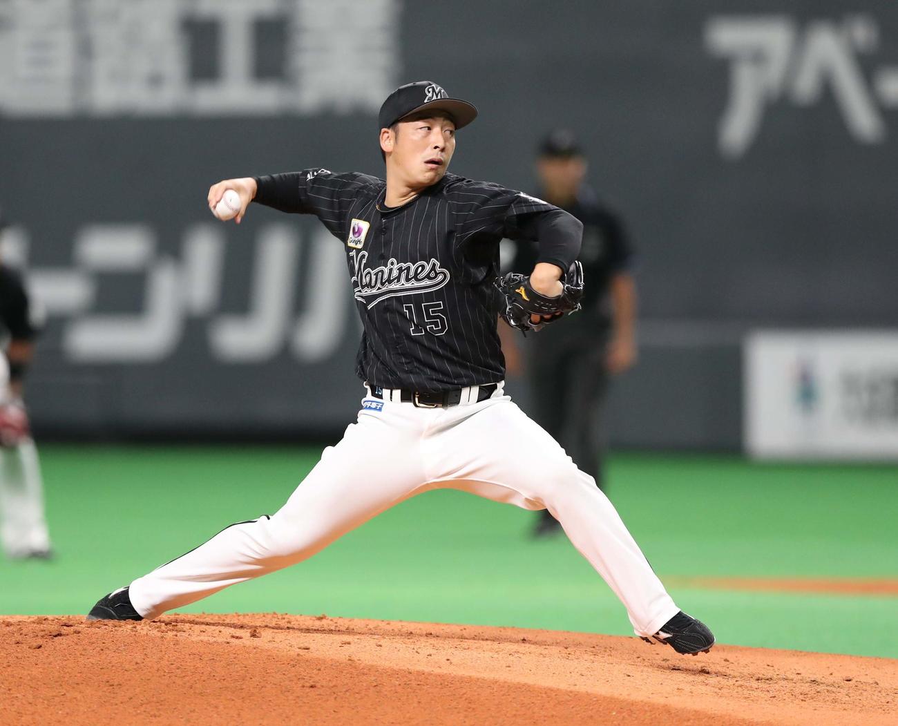 ロッテ美馬学（2022年9月28日撮影）