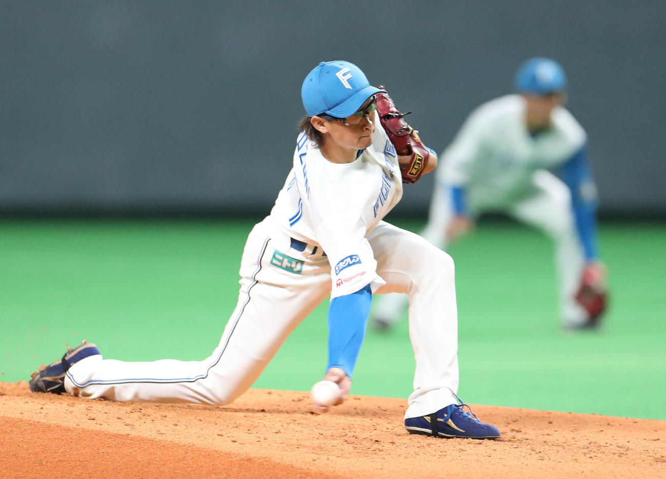 日本ハム対楽天　日本ハム先発の鈴木（撮影・佐藤翔太）