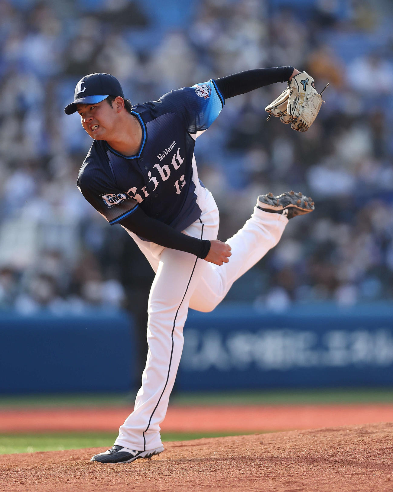 DeNA対西武　9回裏、西武8番手で登板する渡辺（撮影・河田真司）