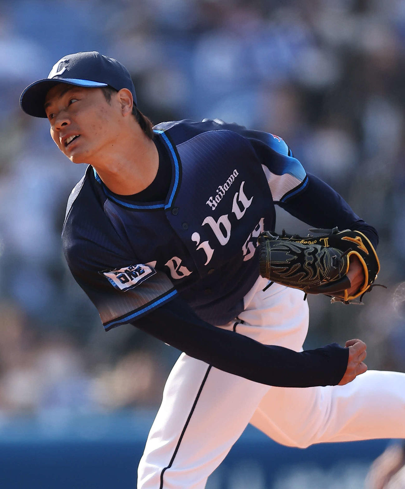 DeNA対西武　7回裏、西武6番手で登板する大曲（撮影・河田真司）
