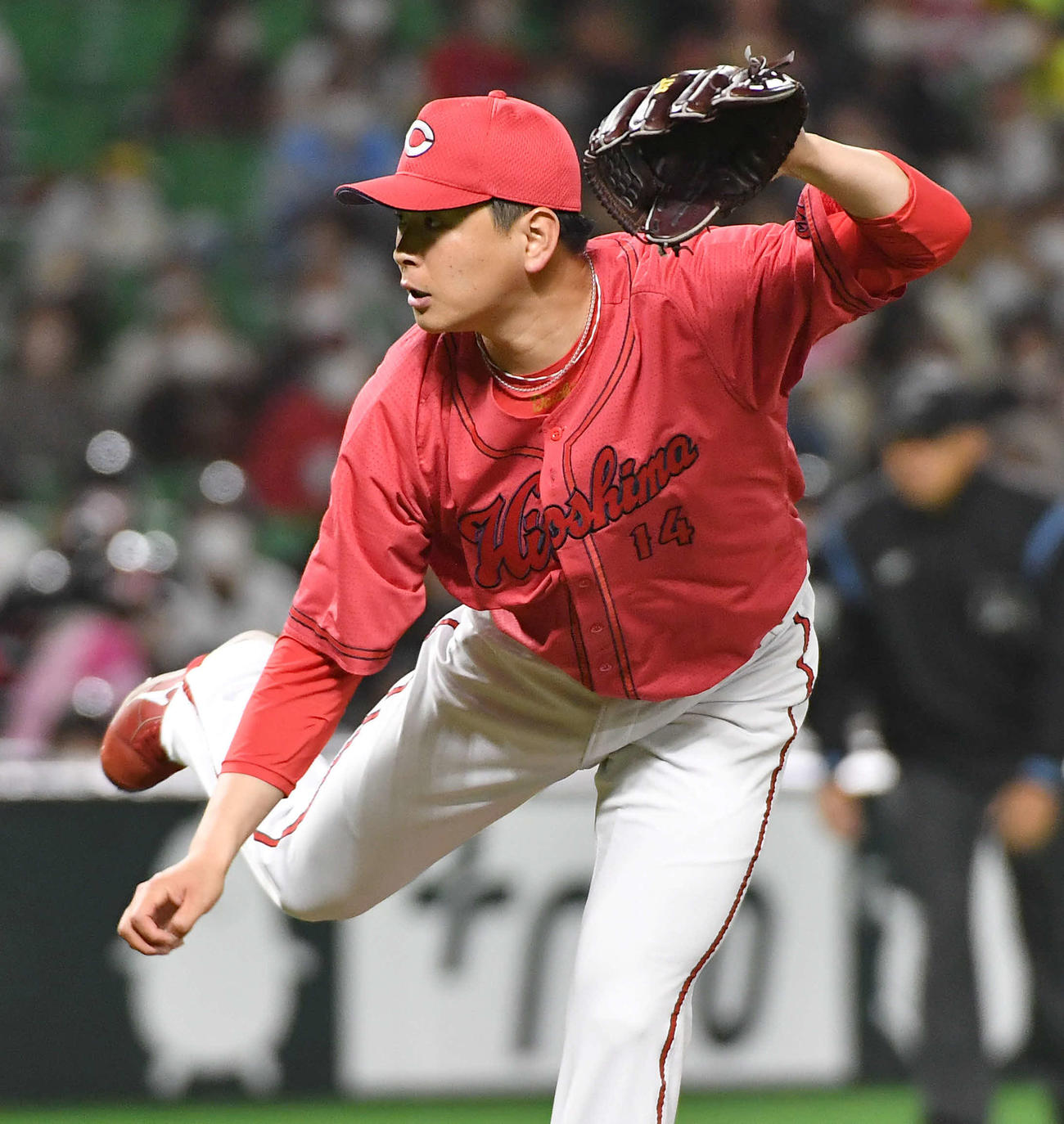 オープン戦　ソフトバンク対広島　広島先発の大瀬良（撮影・岩下翔太）