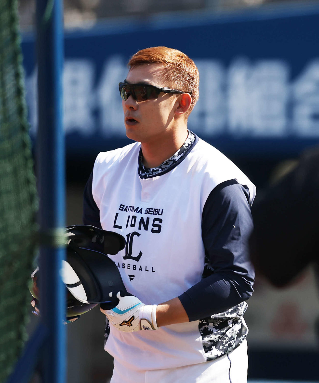 DeNA対西武　試合前、打撃練習に臨む西武栗山（撮影・河田真司）