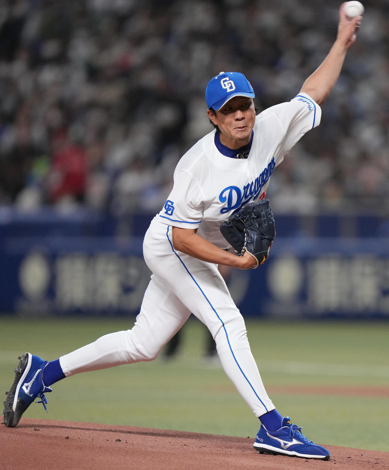 中日対侍ジャパン　中日先発の大野雄（撮影・狩俣裕三）