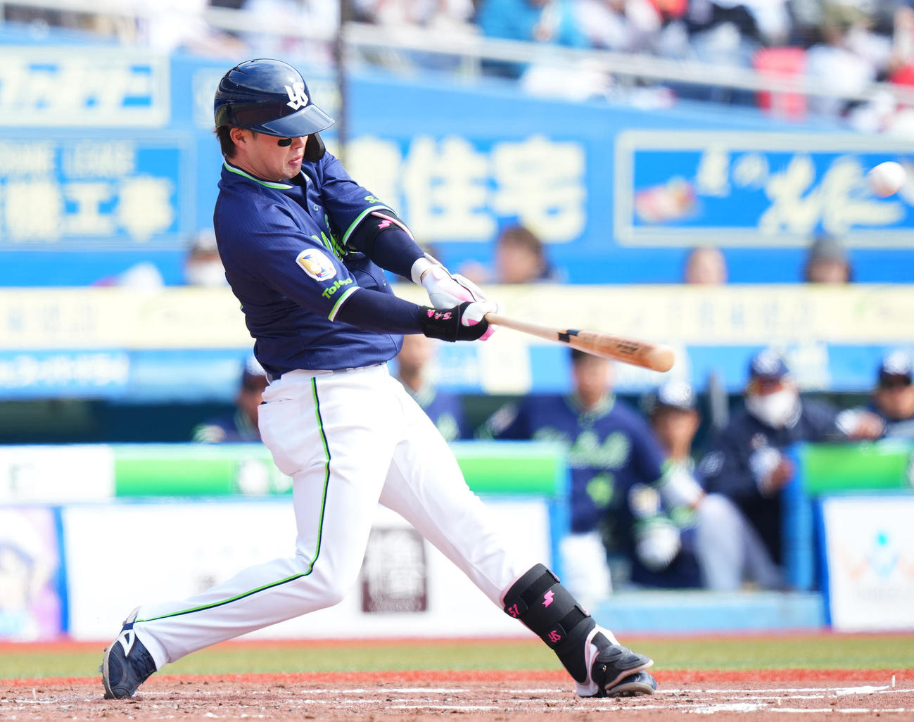 ロッテ対ヤクルト　2回表ヤクルト2死、先制の左越えソロ本塁打を放つ浜田（撮影・垰建太）