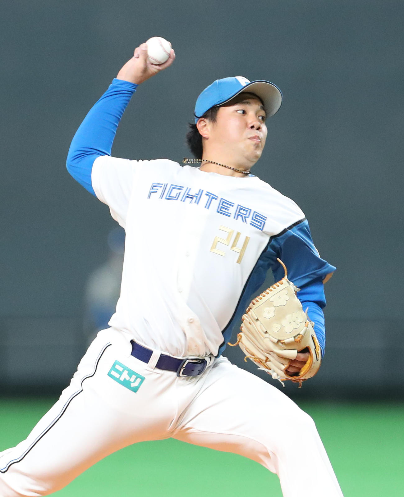 日本ハム対楽天　日本ハム先発の金村（撮影・佐藤翔太）