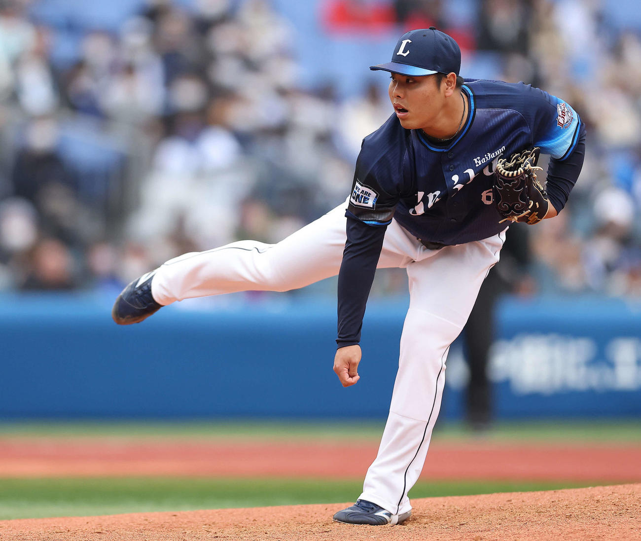 DeNA対西武　5回裏、西武2番手で登板する平良（撮影・河田真司）