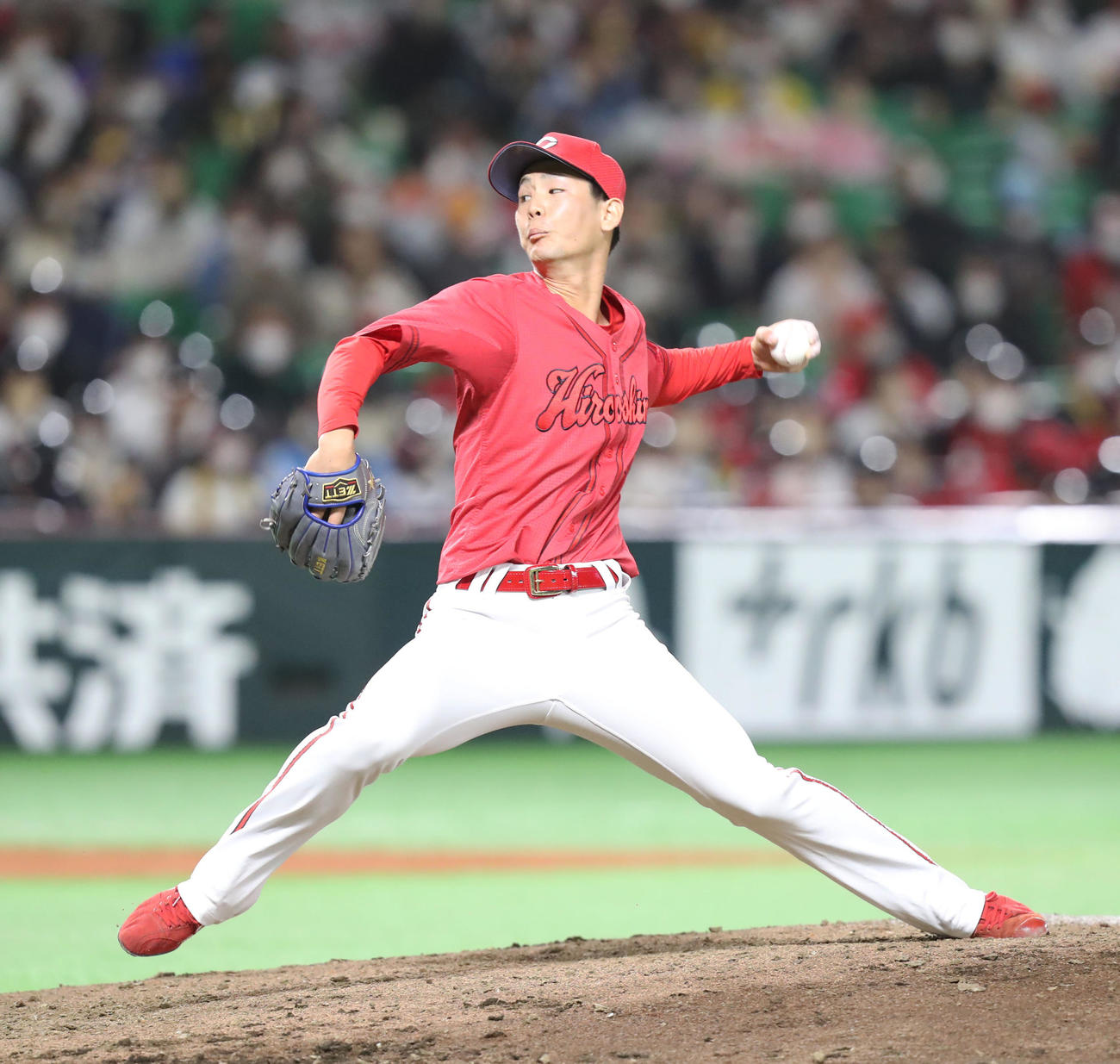 ソフトバンク対広島　7回裏から登板した森浦（撮影・屋方直哉）