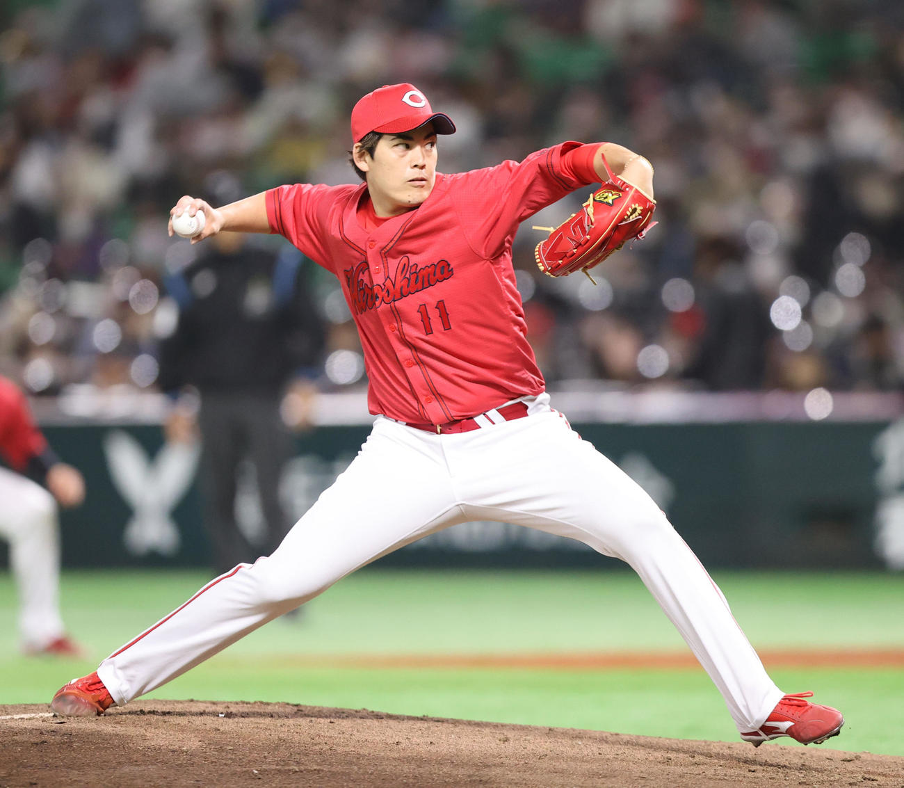 ソフトバンク対広島　先発の九里亜蓮（撮影・梅根麻紀）