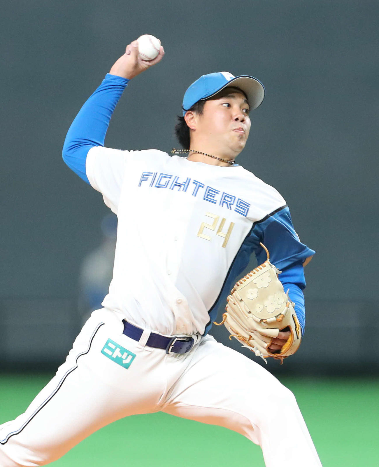 日本ハム対楽天　日本ハム先発の金村（撮影・佐藤翔太）