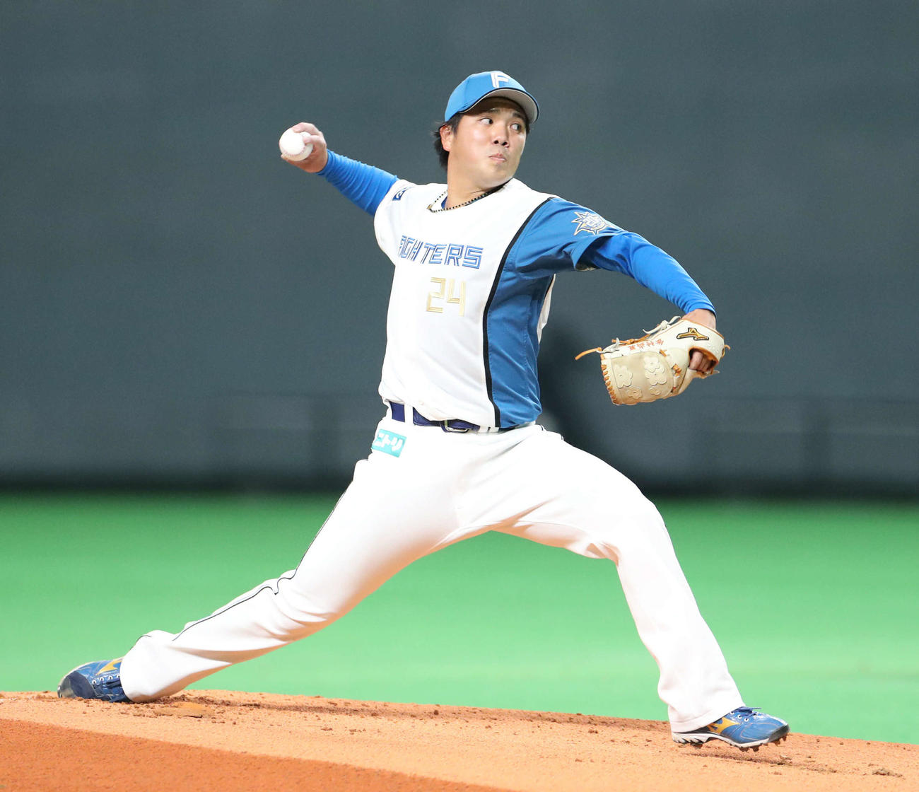 日本ハム対楽天　日本ハム先発の金村（撮影・佐藤翔太）