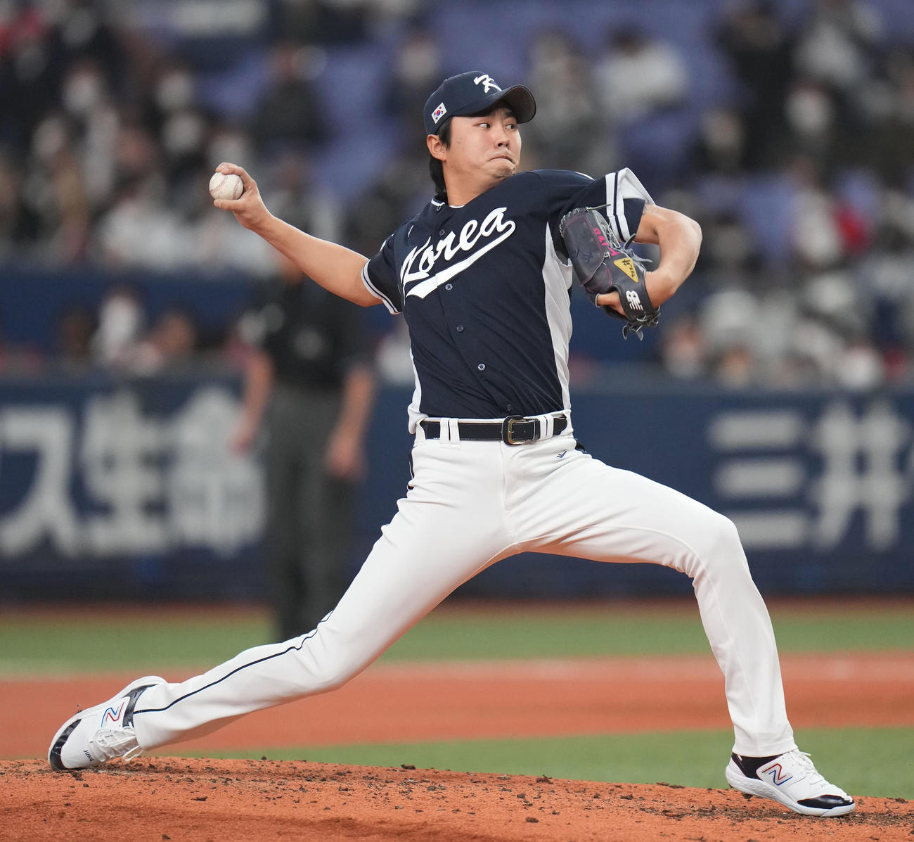 WBC強化試合オリックス対韓国　6回裏から登板した韓国5番手の鄭哲元