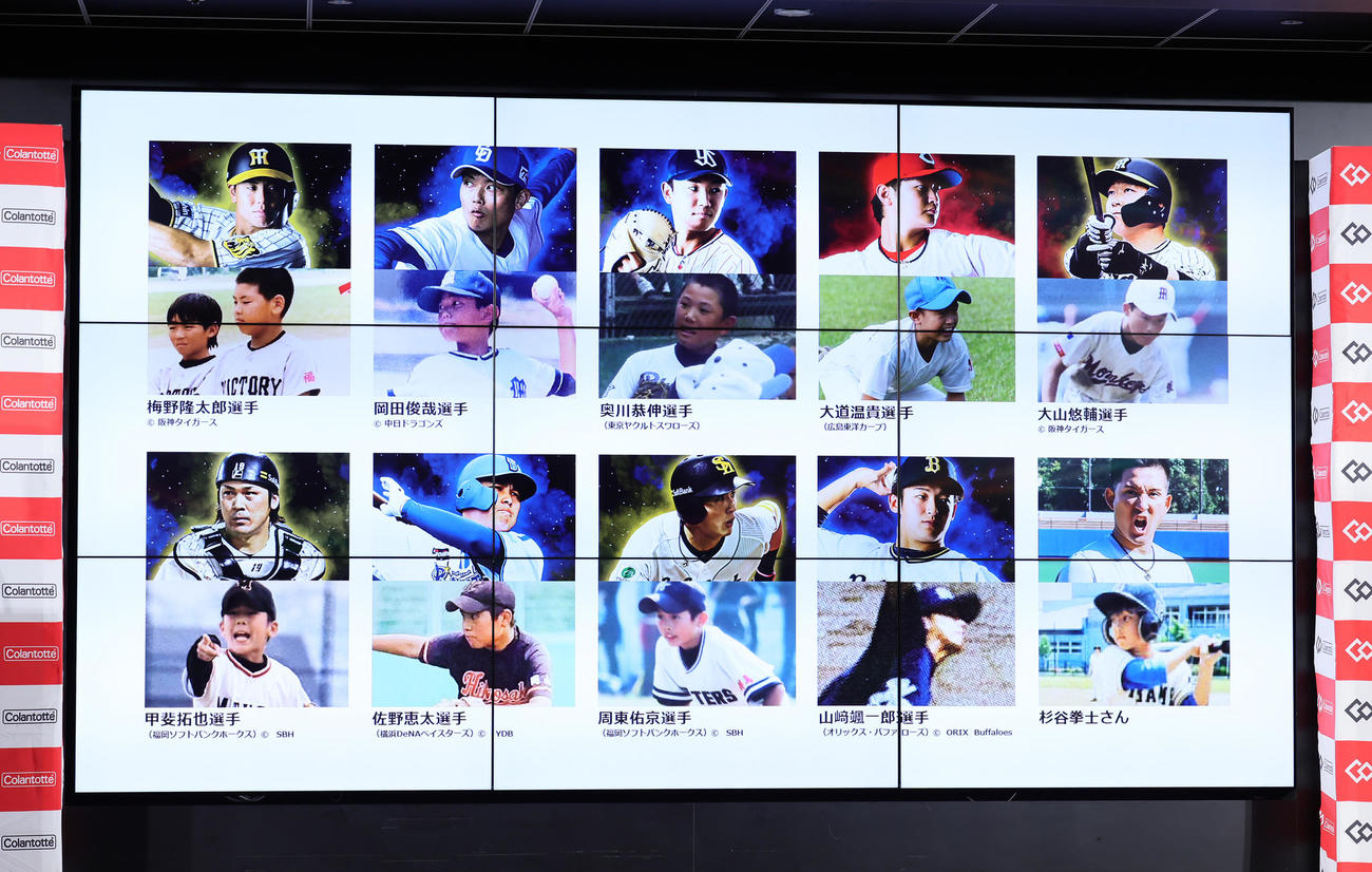 就任式でコラントッテ社の契約選手と契約選手の幼少期の写真が公開される（撮影・足立雅史）