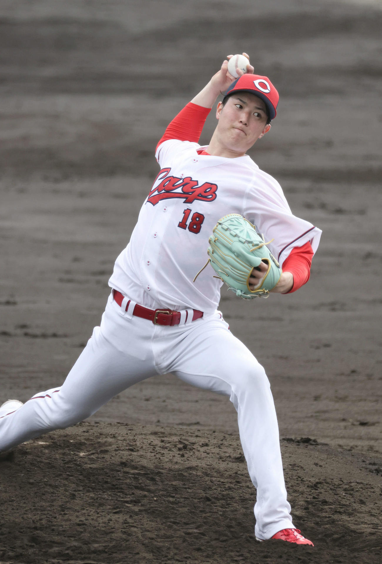 広島森下暢仁（2023年2月27日撮影）