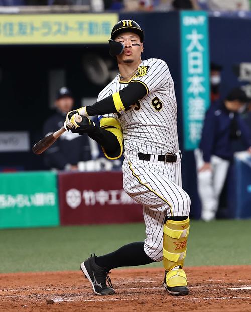 阪神対韓国　6回裏阪神無死、佐藤輝は三振に倒れる（撮影・上田博志）