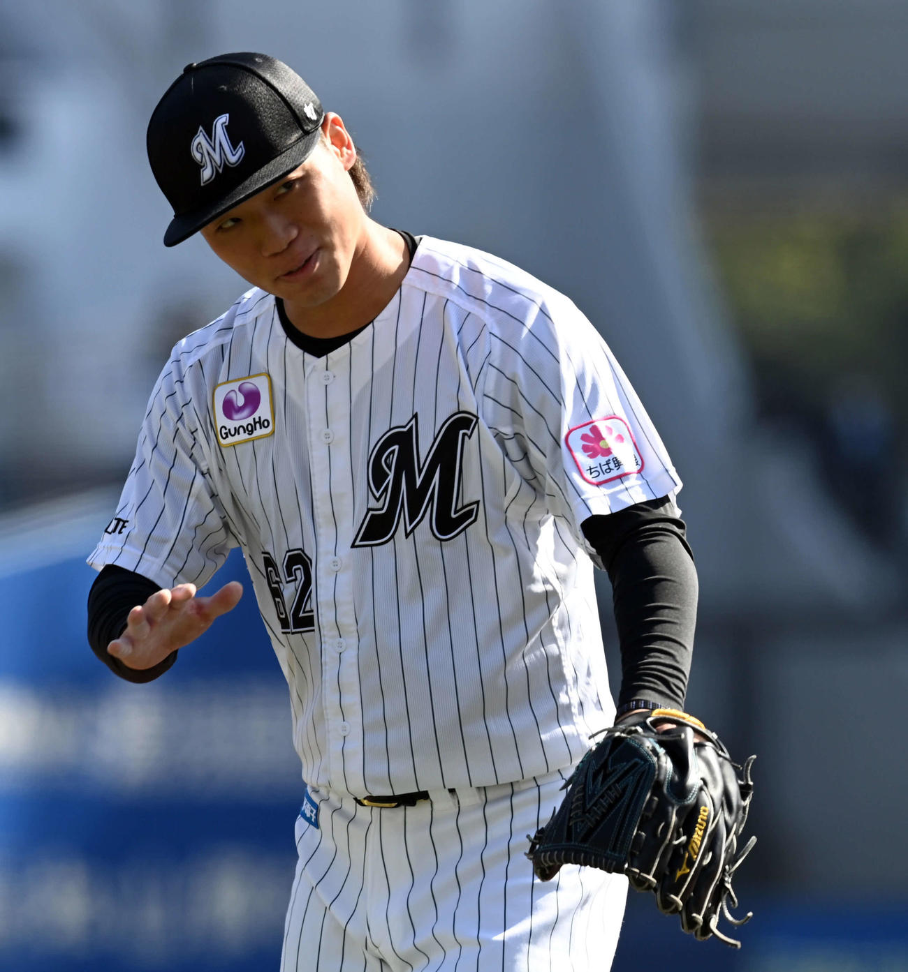 ロッテ対日本ハム　ロッテの先発森は、4回を投げ無失点に抑えた（撮影・たえ見朱実）