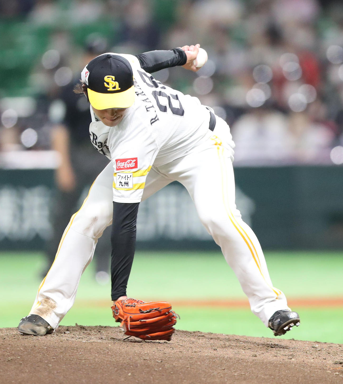 ソフトバンク対ヤクルト　4回に登板した高橋礼（撮影・梅根麻紀）