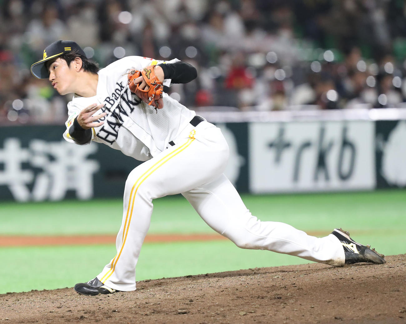 ソフトバンク対ヤクルト　ソフトバンク2番手で登板した高橋礼（撮影・屋方直哉）
