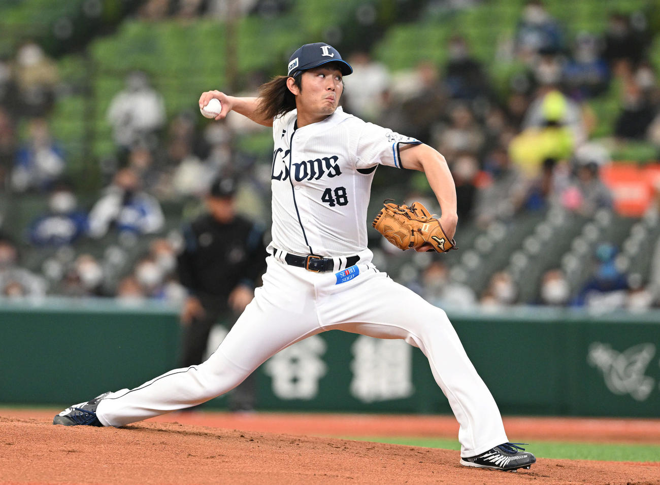 西武対中日　西武先発の今井（撮影・滝沢徹郎）