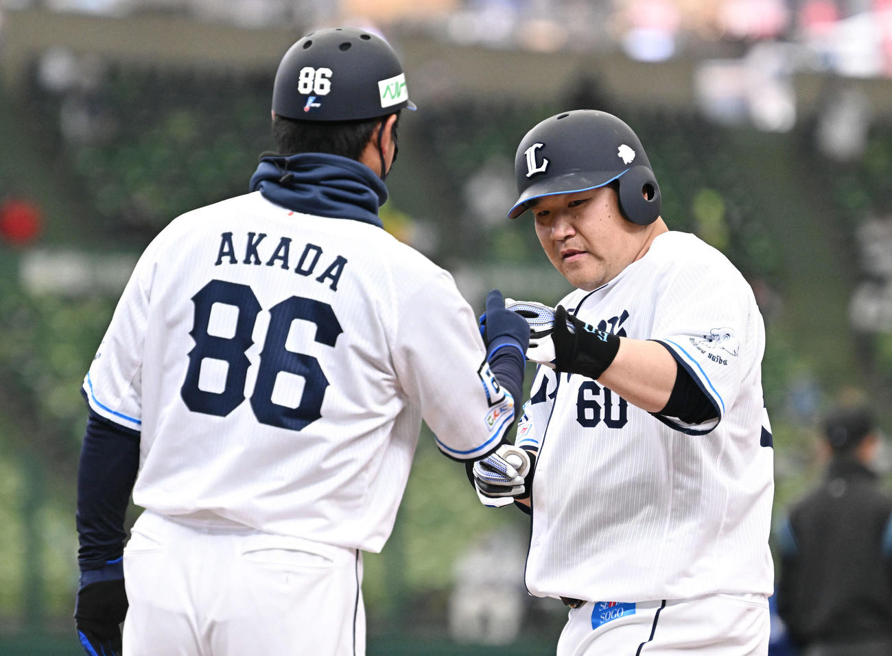 西武対中日　2回裏西武無死、中村は左前打を放つ（撮影・滝沢徹郎）