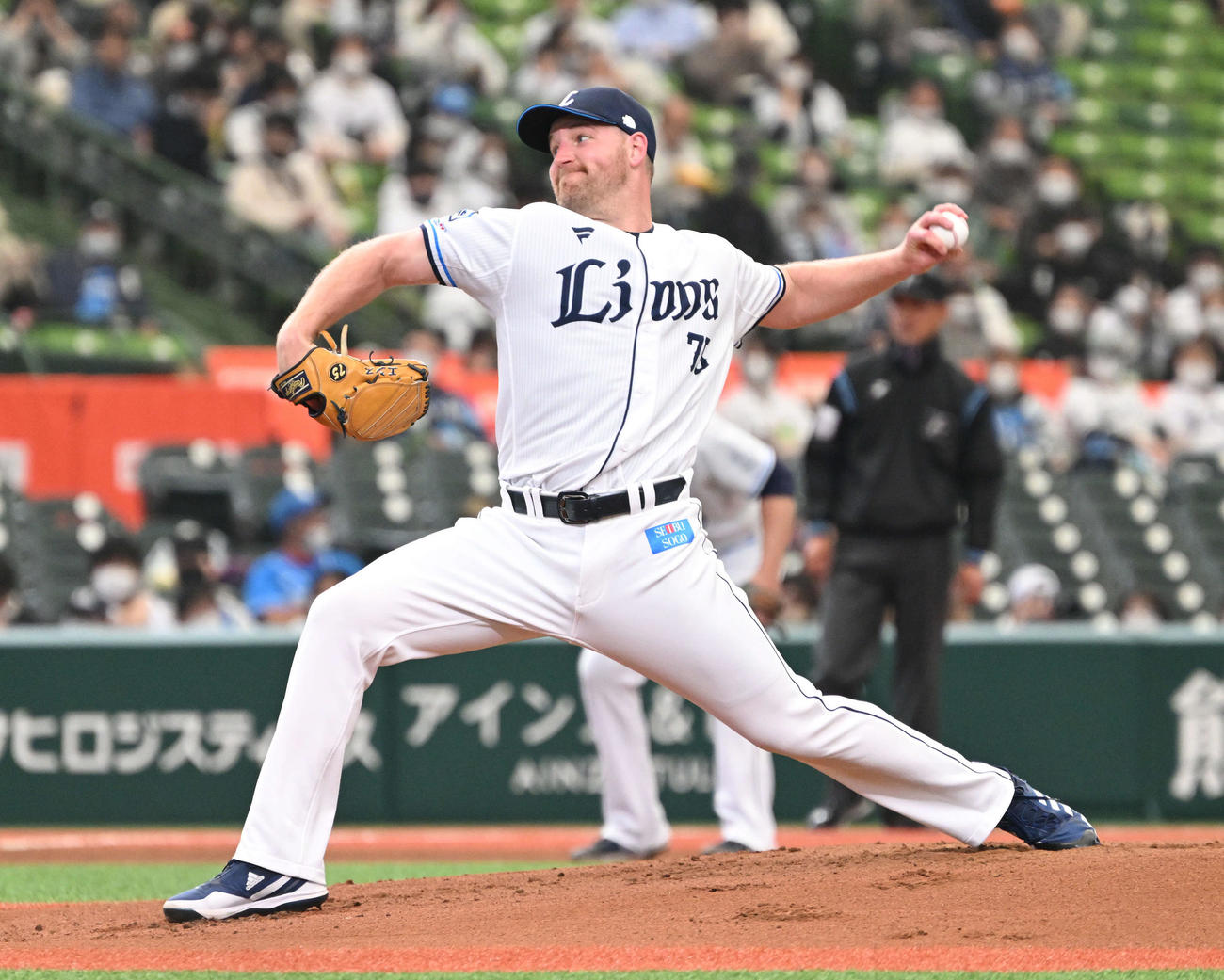西武対中日　西武先発のエンス（撮影・滝沢徹郎）