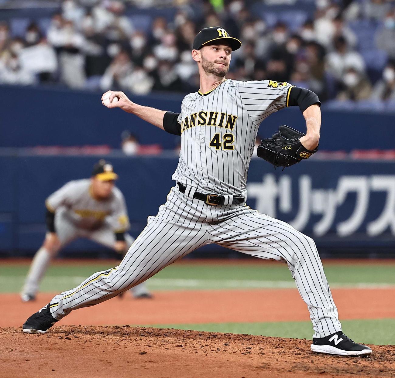 オリックス対阪神　阪神3番手のK・ケラー（撮影・上田博志）