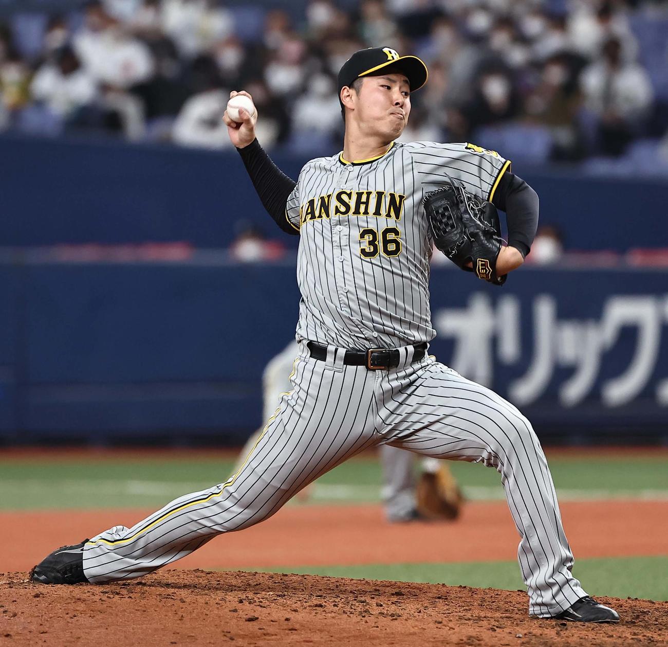 オリックス対阪神　阪神5番手の浜地（撮影・上田博志）