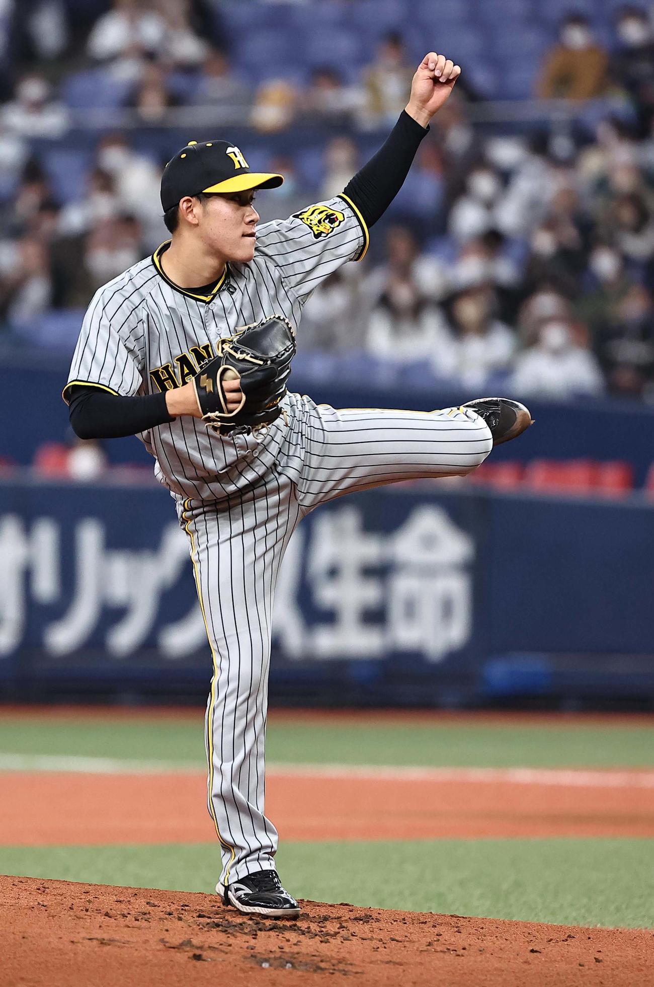 オリックス対阪神　先発し2回1失点だった阪神富田（撮影・上田博志）