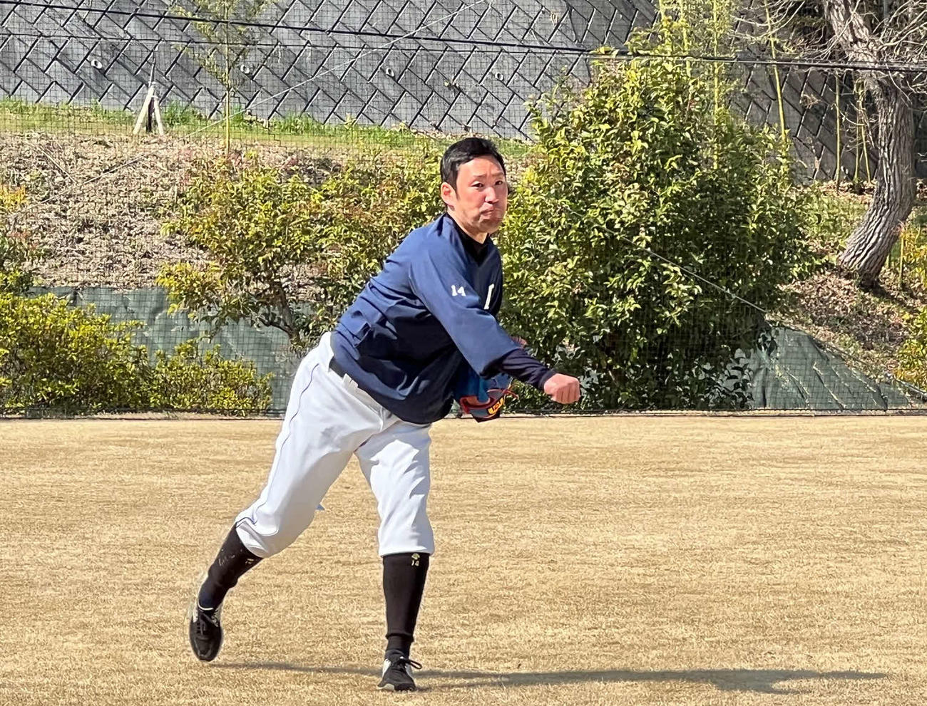 2軍練習に参加する西武増田（撮影・金子真仁）