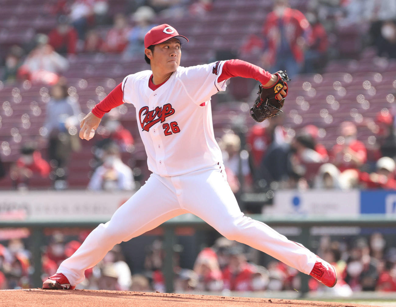 オープン戦広島対ヤクルト　広島先発のドラフト3位の益田（撮影・加藤孝規）