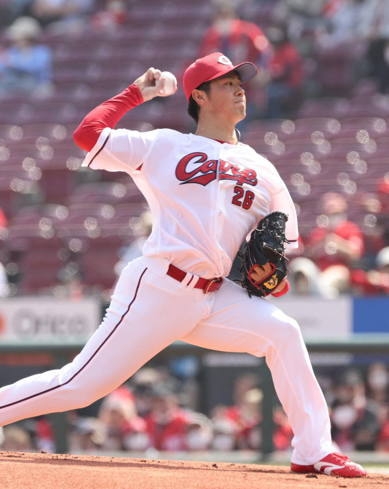 オープン戦広島対ヤクルト　広島先発のドラフト3位の益田（撮影・加藤孝規）