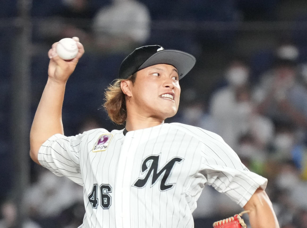 ロッテ岩下大輝（2022年8月25日撮影）