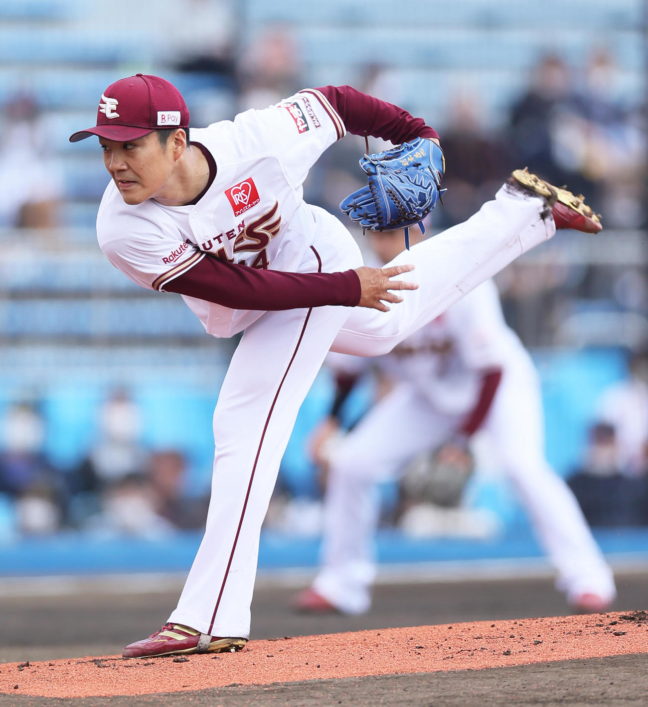 楽天対オリックス　楽天先発の則本（撮影・足立雅史）