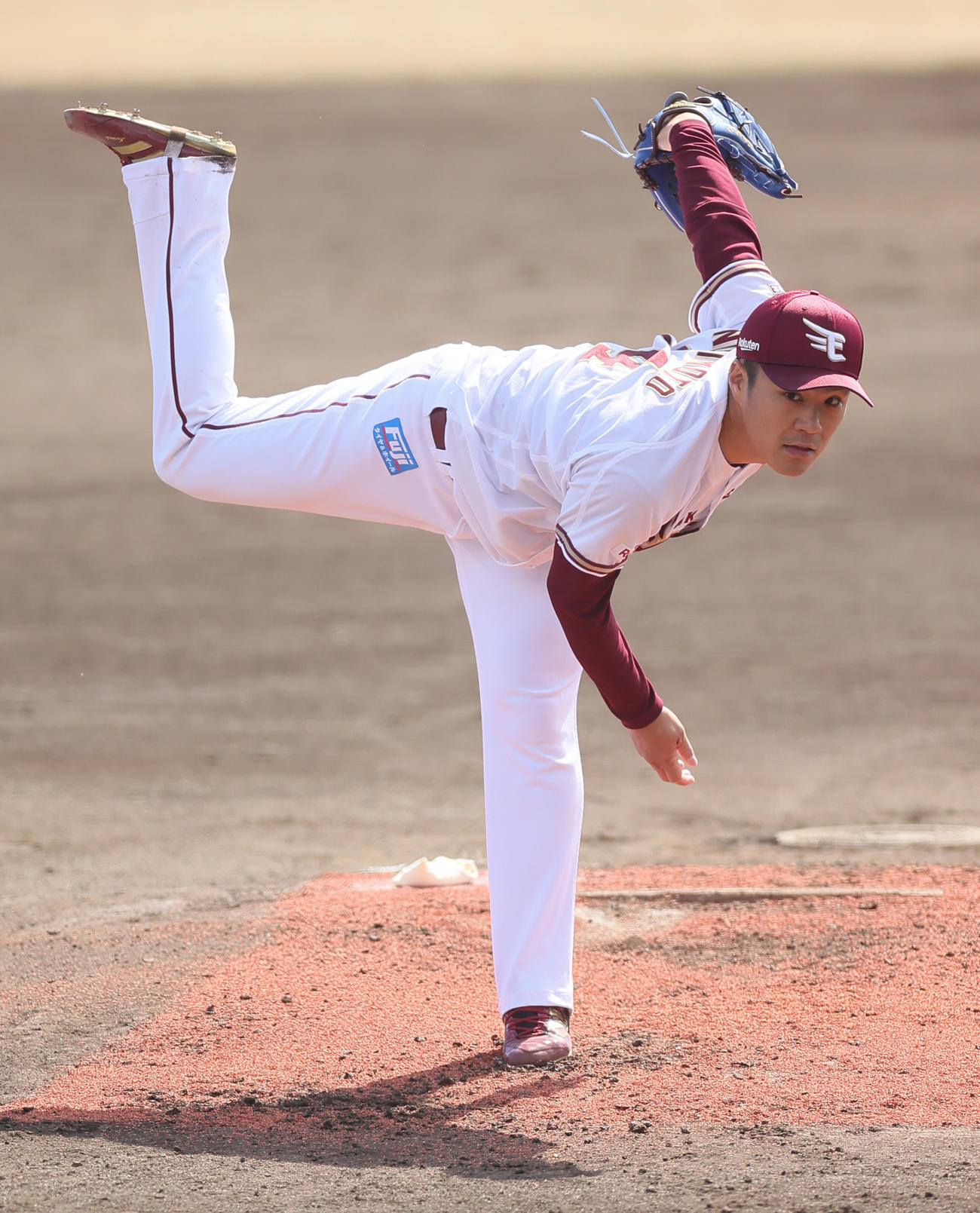 楽天対オリックス　楽天先発の則本（撮影・足立雅史）
