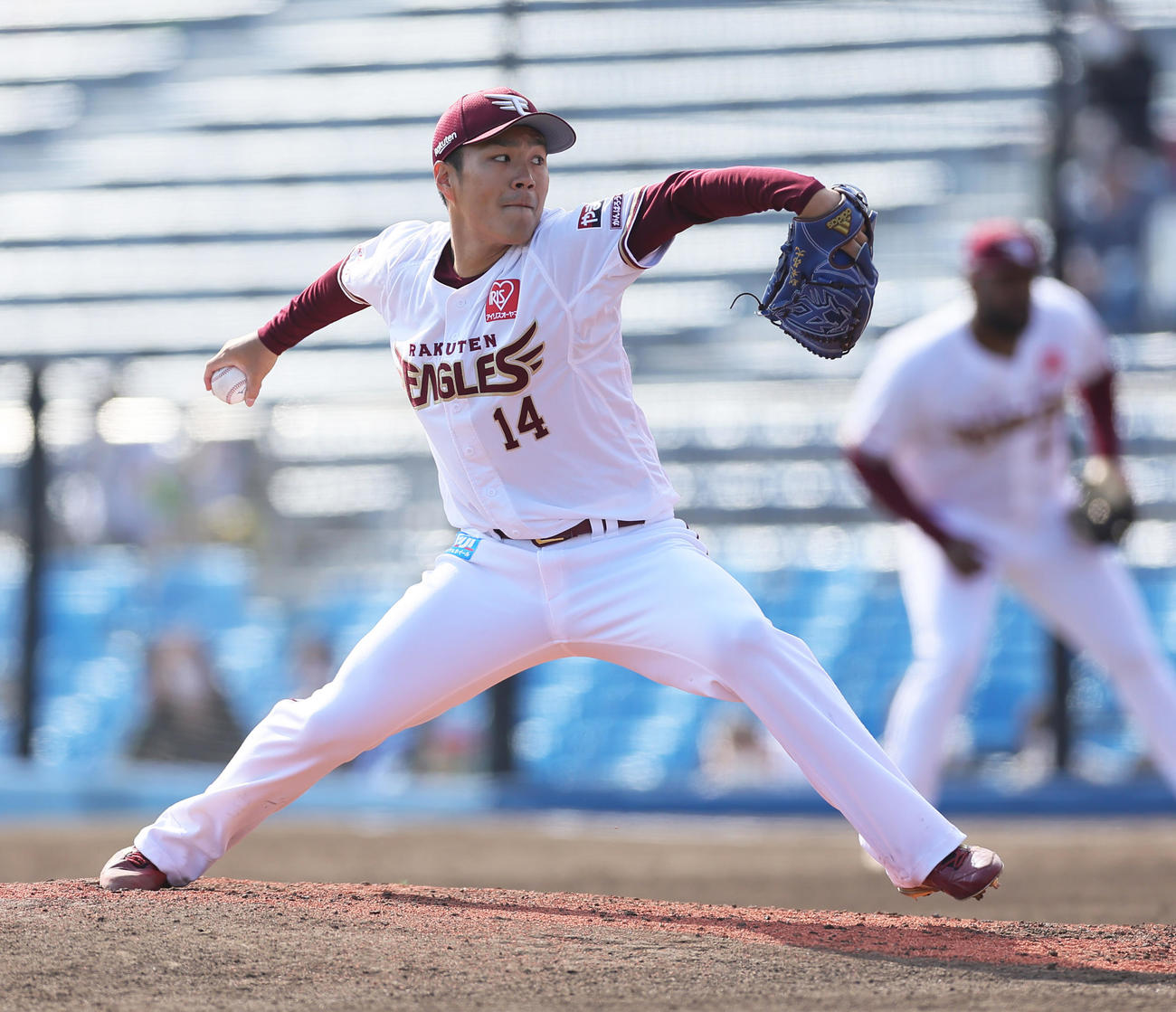 楽天対オリックス　楽天先発の則本（撮影・足立雅史）