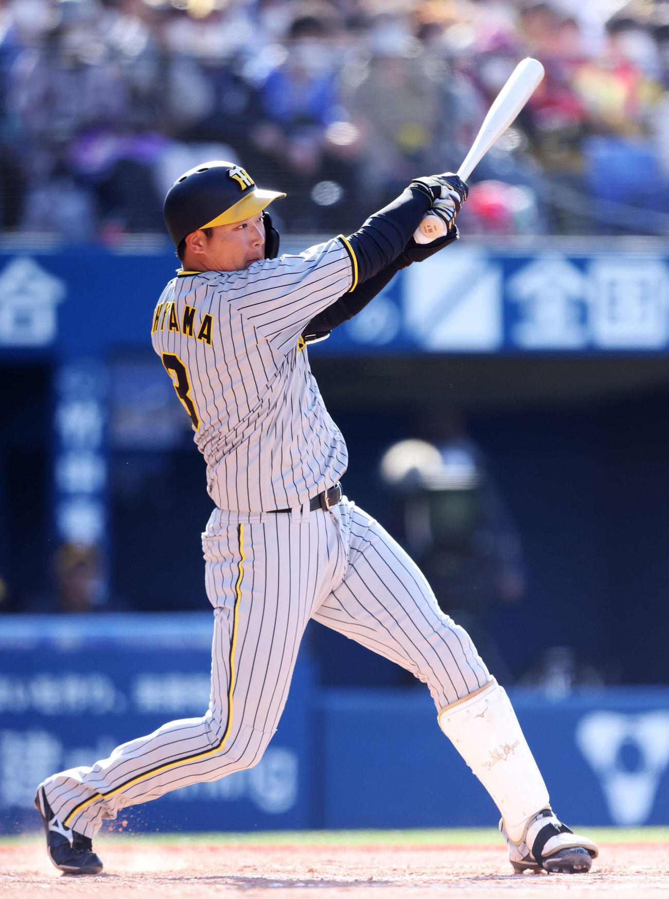 DeNA対阪神　7回表阪神無死、右前打を放つ大山（撮影・河田真司）