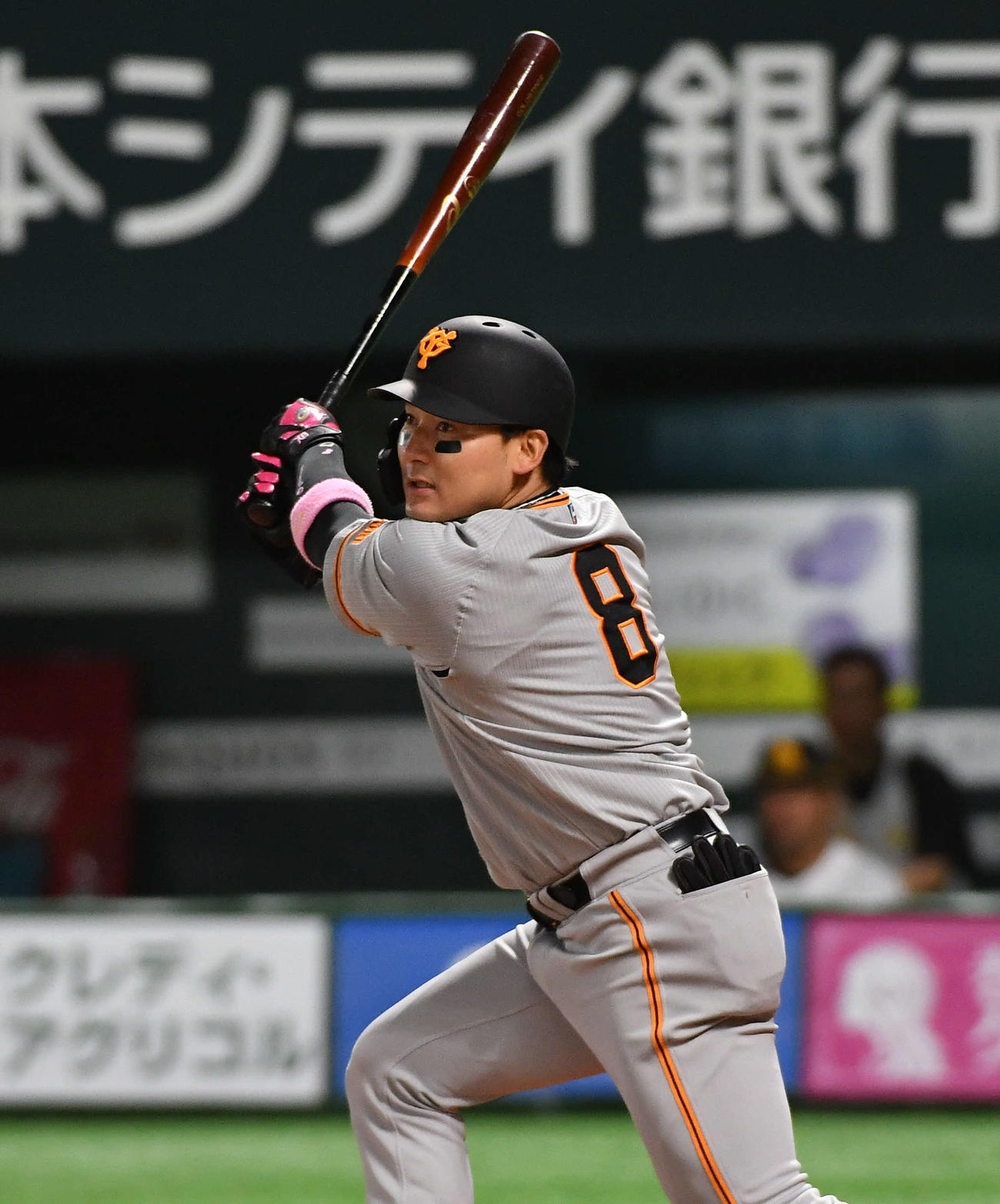 ソフトバンク対巨人　4回表巨人無死、丸は同点の左越え本塁打を放つ（撮影・岩下翔太）