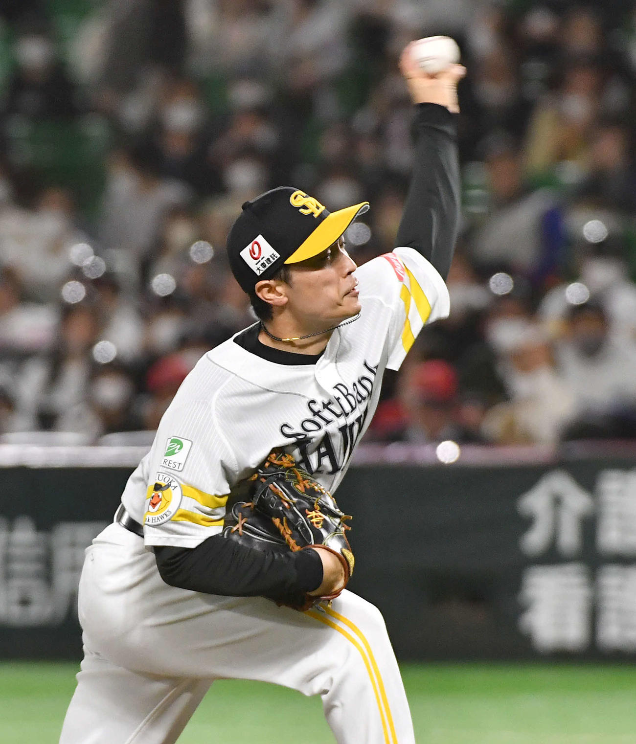 ソフトバンク対巨人　ソフトバンク先発の和田（撮影・岩下翔太）
