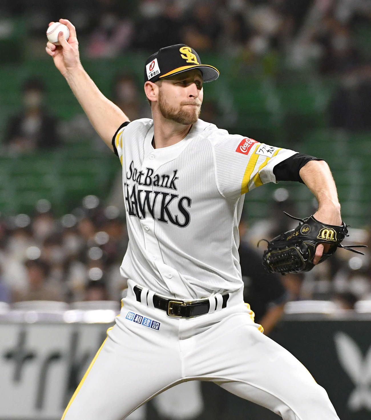 ソフトバンク対巨人　力投するソフトバンク先発のガンケル（撮影・岩下翔太）
